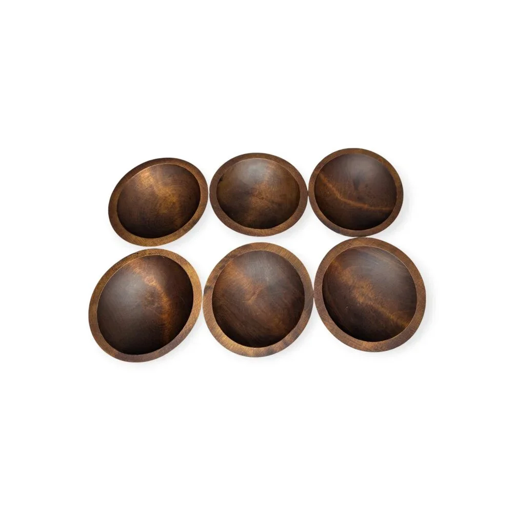Vintage Canada Baribocraft Marked Wooden Salad Bowls Set of 6